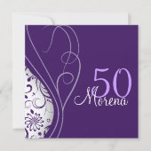 Elegante lila Square Einladung (Vorderseite)