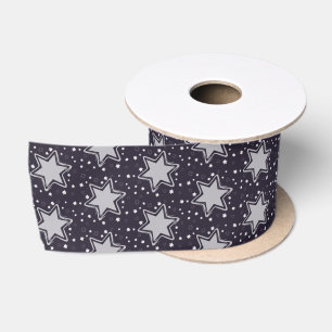 Elegante Lila Stary Red Christmas Satinband