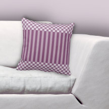 Elegante Lila Streifen und Schachbrett Gemustert