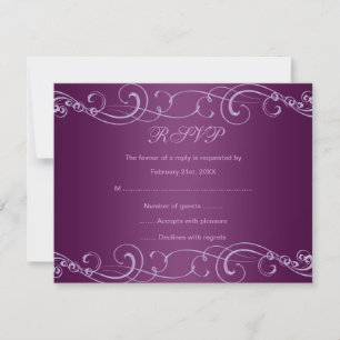 Elegante Lila Swirl RSVP-Karte RSVP Karte