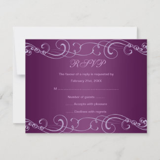 Elegante Lila Swirl RSVP-Karte RSVP Karte