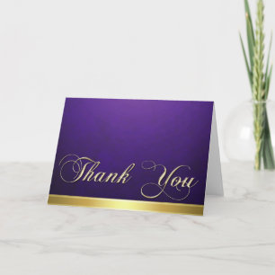 Elegante Lila Textur Moderne Gold Dankeschön Karte