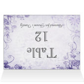 Elegante Lila Tischplatinenkarte (Innenansicht Horizontal (Oben))