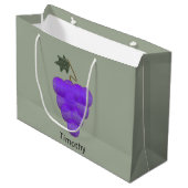 Elegante Lila Trauben Große Geschenktüte (Vorderseite Schrägansicht)