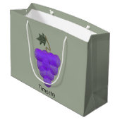 Elegante Lila Trauben Große Geschenktüte (Rückseite Schrägansicht)