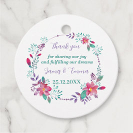 Elegante Lila Tree-Blätter Custom Wedding Geschenkanhänger