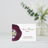 Elegante Lila Tulip Detail Business Card Visitenkarte (Stehend Vorderseite)