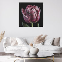 Elegante Lila Tulip Wall Clock - Blumendesign