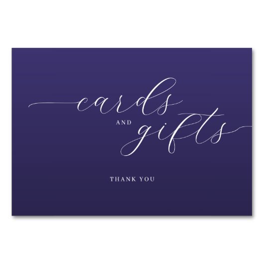 Elegante lila typografische Dankeskarten Tischnummer (Vorderseite)