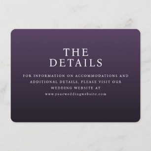 Elegante lila typografische Details Begleitkarte