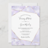 Elegante Lila u. GoldGeometic Hochzeits-Einladung Einladung (Vorderseite)
