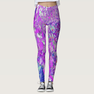 Elegante lila und blaue Limelight-Hortensie Leggings