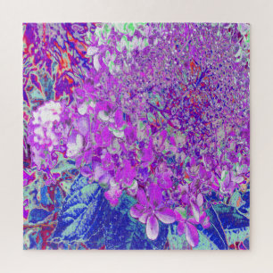 Elegante lila und blaue Limelight-Hortensie Puzzle