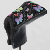 Elegante Lila und blaue Schmetterlinge Golf Headcover (3/4 Vorderseite)
