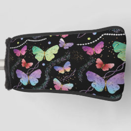 Elegante Lila und blaue Schmetterlinge Golf Headcover