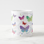 Elegante Lila und blaue Schmetterlinge Jumbo-Tasse (Vorderseite)