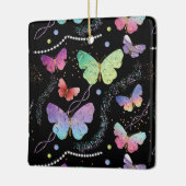 Elegante Lila und blaue Schmetterlinge Keramikornament (Links)