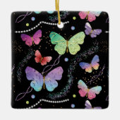 Elegante Lila und blaue Schmetterlinge Keramikornament (Vorderseite)