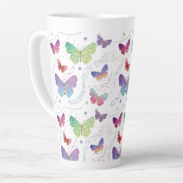 Elegante Lila und blaue Schmetterlinge Milchtasse