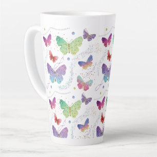 Elegante Lila und blaue Schmetterlinge Milchtasse