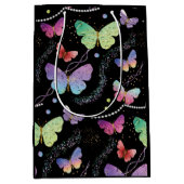 Elegante Lila und blaue Schmetterlinge Mittlere Geschenktüte (Vorderseite)