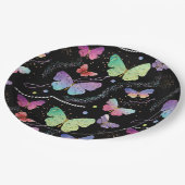 Elegante Lila und blaue Schmetterlinge Pappteller (Schrägansicht)