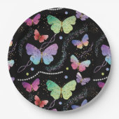Elegante Lila und blaue Schmetterlinge Pappteller (Vorderseite)