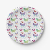 Elegante Lila und blaue Schmetterlinge Pappteller (Vorderseite)