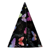 Elegante Lila und blaue Schmetterlinge Partyhütchen (Rückseite)