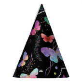 Elegante Lila und blaue Schmetterlinge Partyhütchen (Links)