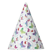 Elegante Lila und blaue Schmetterlinge Partyhütchen (Rückseite)