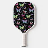 Elegante Lila und blaue Schmetterlinge Pickleball Schläger (Rückseite)