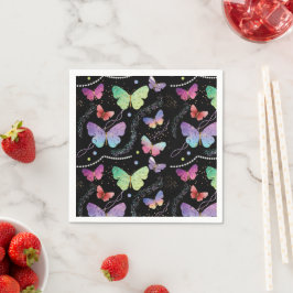 Elegante Lila und blaue Schmetterlinge Serviette