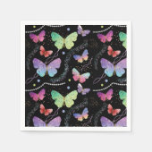 Elegante Lila und blaue Schmetterlinge Serviette (Vorderseite)