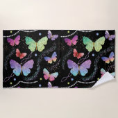Elegante Lila und blaue Schmetterlinge Strandtuch (Vorderseite)