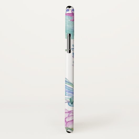 Elegante Lila und blaue, sukkulente Blüte mit Name Case-Mate iPhone Hülle (Hinten/Rechts)