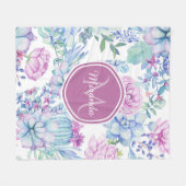 Elegante Lila und blaue, sukkulente Blüte mit Name Fleecedecke (Vorderseite (Horizontal))