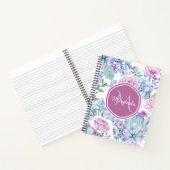Elegante Lila und blaue, sukkulente Blüte mit Name Notizbuch (Innenseite)