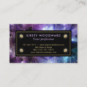 Elegante Lila und Blue Midnight Crystal Galaxy Visitenkarte (Rückseite)