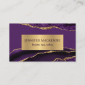 Elegante Lila und Gold Agate Business Card Visitenkarte (Vorderseite)
