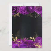 Elegante Lila und Gold-Blume 16 . Geburtstag Einladung (Rückseite)