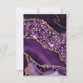 Elegante Lila und Gold Glitzer Agate Wedding RSVP Karte (Rückseite)
