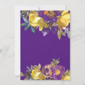 Elegante Lila und Gold-Hochzeit im Herbst Save the Date (Rückseite)