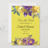 Elegante Lila und Gold-Hochzeit im Herbst Save the Save The Date (Vorderseite)