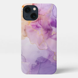 Elegante Lila und goldfarbene Handy-Hülle iPhone 13 Hülle