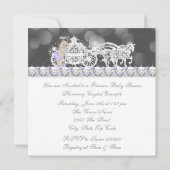 Elegante Lila und graue Princess Baby-Dusche Einladung (Rückseite)