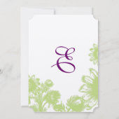 Elegante Lila und grüne Vintage Blumenhochzeit Einladung (Rückseite)