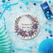 Elegante Lila und Magenta Peony Bouquet Wedding Pappteller (Party)