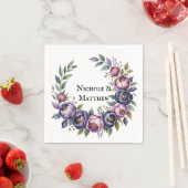 Elegante Lila und Magenta Peony Bouquet Wedding Serviette (Beispiel)