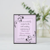 Elegante Lila und schwarze Einladung (Stehend Vorderseite)